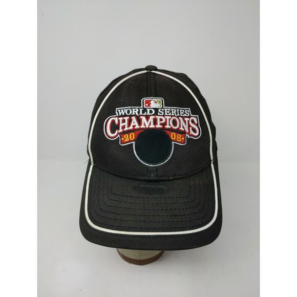RARE Mistake New Era MLB World Series Champions 2008 Hat Blank Front Logo OSFM - Picture 2 of 11